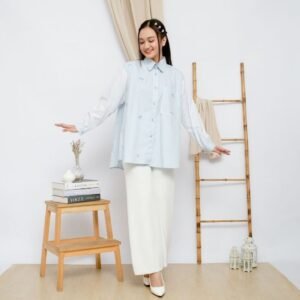 Simbuu Official - SB037 Ruellia Blouse Wanita Dewasa Kekinian Oversize Casual Kemeja Katun Kantor