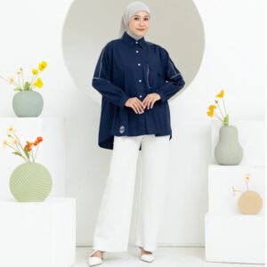 Simbuu Official - SB043 Lavina Blouse Wanita Dewasa Kekinian Oversize Casual Daily Kemeja Katun