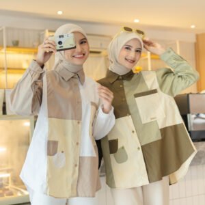 Simbuu Official - SB032 Libby Blouse Wanita Dewasa Kekinian Oversize Casual Daily Kemeja Kantor