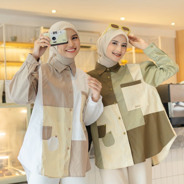 Simbuu Official - SB032 Libby Blouse Wanita Dewasa Kekinian Oversize Casual Daily Kemeja Kantor