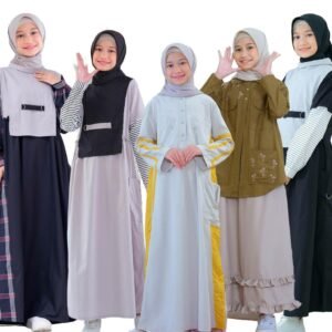 Lunangoofficial Gamis Anak Perempuan Flanel, katun Toyobo dan Katun Exputon Terbaru Kekinian