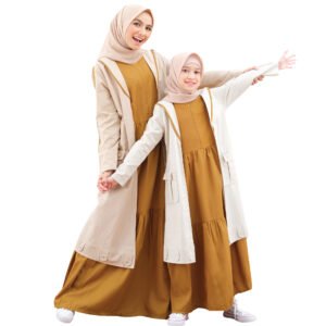 Gamis Couple Muslimah Denim Premium LG 782 & Gamis Anak LGA 783