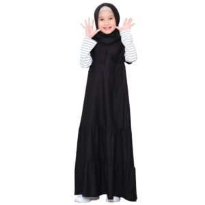 Lunangoofficial-Dress Gamis Anak Wanita Muslim LGA 747 Hitam Premium Quality LunanGo