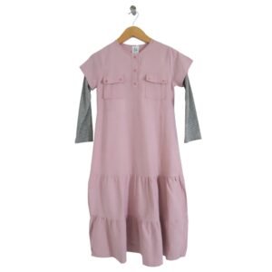 Lunangoofficial-Dress Gamis Anak Wanita Muslim LGA 747 Pink Premium Quality LunanGo
