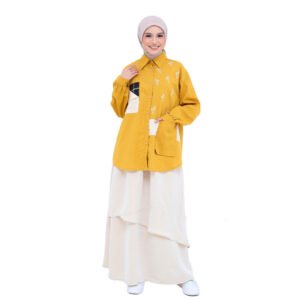 Lunangoofficial - Setelan Rok Dewasa Cantik Terbaru Kemeja Oversize Bordir Kode LG 879