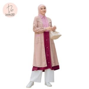 Long Tunik kesan 2 pcs LG 780 Denim Premium