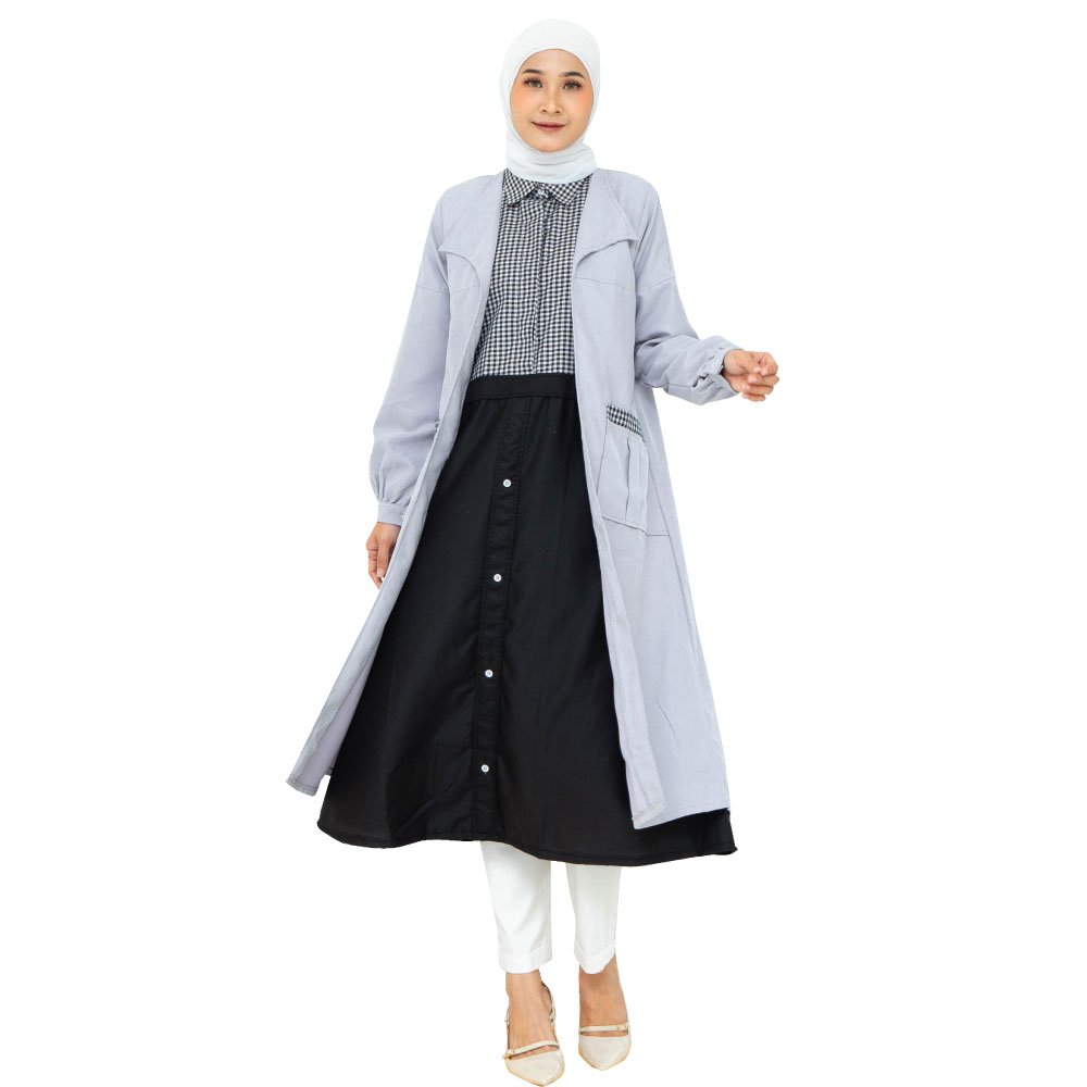 Lunangoofficial - Long Tunik Terbaru Wanita kesan 2 pcs LG 780 Denim Premium