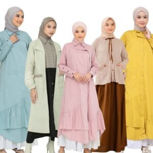 Lunangoofficial - Long Tunik Outer Wanita Katun Premium Best Seller