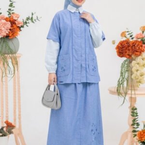 Mavi Katun Denim Navy Setelan Rok Oversize
